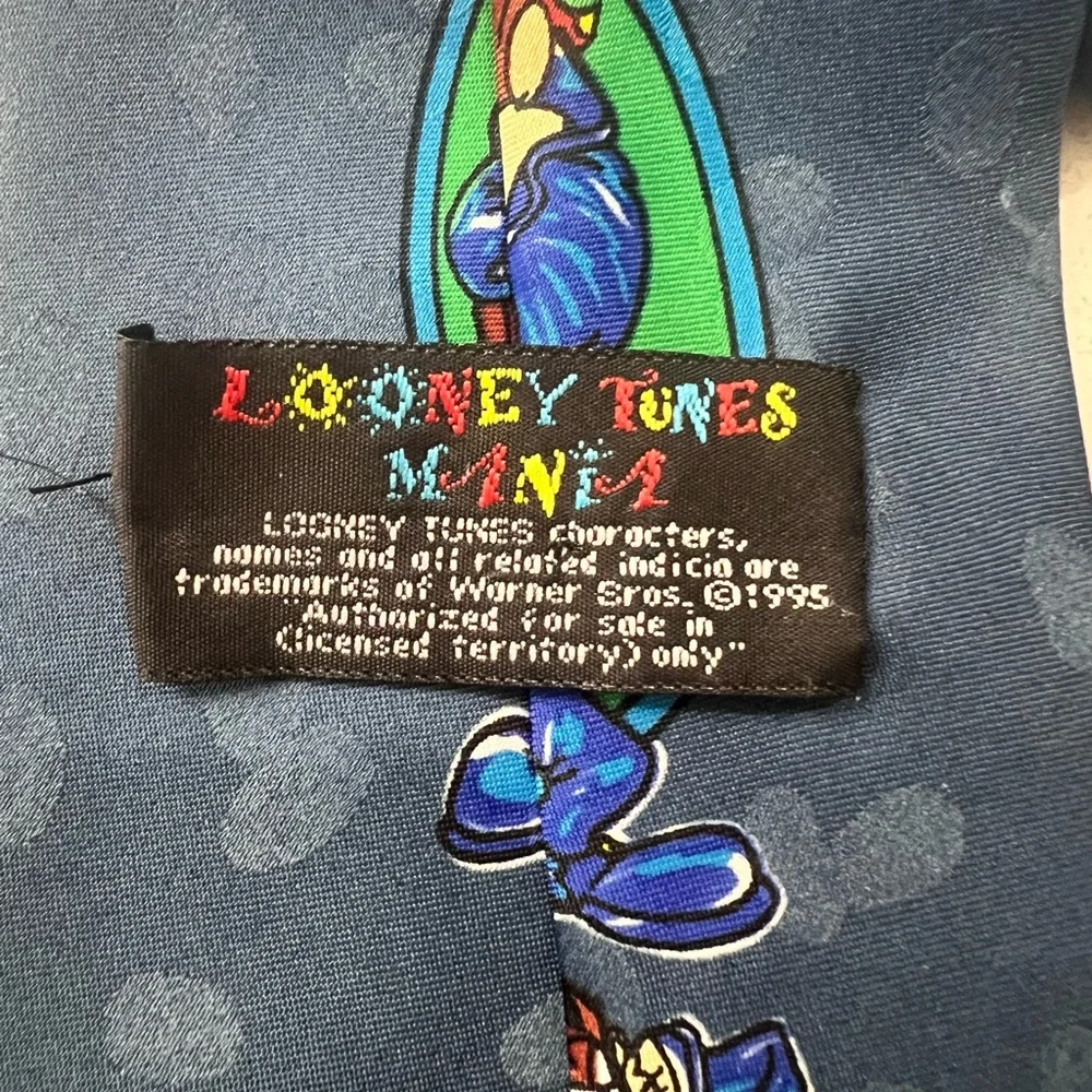 Vtg Warner Bros Looney Tunes‎ Mania Tasmanian Devil Taz Motorcycle Neck Tie